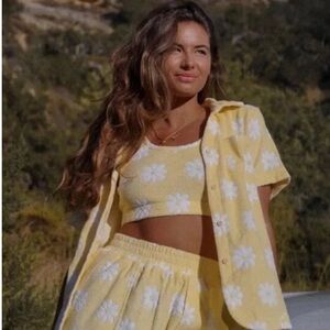 Yellow Floral Two-Piece Set